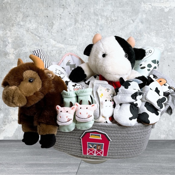 Farm Baby Gift Basket, Farm Theme